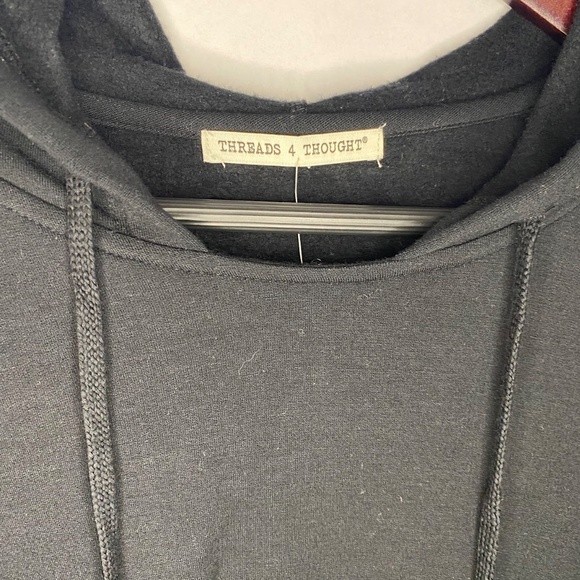 NWT Threads 4 Thought Black Neema Crop Long Sleeve Pullover Hoodie Small NEW - Picture 3 of 6